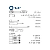 Kép 2/3 - FORTUM dugókulcs és bitdugófej klt. 1/4", 31db, 61CrV5; mattkróm FORTUM