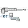 Kép 3/5 - Extol hosszabbító szár BIT-ekhez, L-alakú (105°) 1/4"×140 mm; mágneses (sarokcsavarozó adapter)