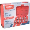 Kép 2/2 - Extol Prémium bitdugófej klt., 9d b, TORX,  1/2"×55mm (T20-25-27-30-40-45-50-55-60), S2