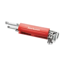 FORTUM imbuszkulcs klt., hosszú, gömbfej, 9db, 1,5-10mm, S2; 1,5-2-2,5-3-4-5-6-8-10, műanyag markolat FORTUM
