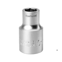 FORTUM dugófej, 1/2", 10mm, 61CrV5, mattkróm,  38mm hosszú FORTUM