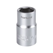 FORTUM dugófej, 1/2", 14mm, 61CrV5, mattkróm,  38mm hosszú FORTUM
