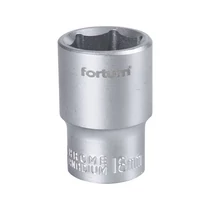 FORTUM dugófej, 1/2", 18mm, 61CrV5, mattkróm,  38mm hosszú FORTUM