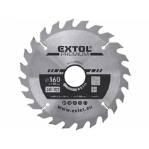 Extol Prémium körfűrészlap, keményfémlapkás, 160×30mm(lyuk átm), T24; 2,8mm lapkaszélesség, max. 9000 ford/perc