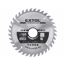 Extol Prémium körfűrészlap, keményfémlapkás, 160×30mm(lyuk átm), T36; 2,8mm lapkaszélesség, max. 9000 ford/perc
