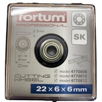 Vágókerék a 4770808, 4770810, 4770812 csempevágókhoz, titánium-volfrám-karbid, 22×6×5mm, csapágyas