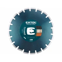 Extol Industrial gyémántvágó ASZFALT-ra, friss betonhoz, ipari korong, szegmenses; 350×25,4mm, száraz és vizes vágásra