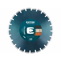 Extol Industrial gyémántvágó ASZFALT-ra, friss betonhoz, ipari korong, szegmenses; 400×25,4mm, száraz és vizes vágásra