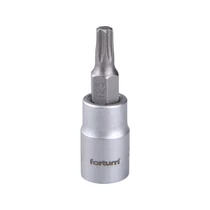 FORTUM bitdugófej, torx, 1/4", 61CrV5/S2, mattkróm; TX25 FORTUM