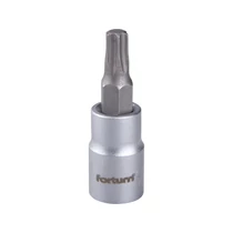 FORTUM bitdugófej, torx, 1/4", 61CrV5/S2, mattkróm; TX27 FORTUM
