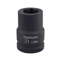 FORTUM gépi (impakt) dugófej 3/4", 21 mm, L 52 mm, feketített