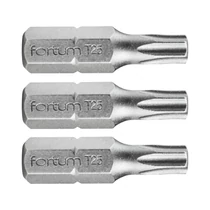 Fortum behajtóhegy TORX, 3 db, S2 acél; T25×25mm, bliszteren