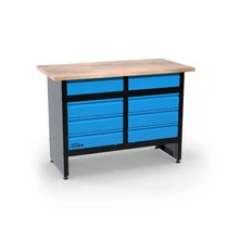 GÜDE GW 8S Eco Line munkapad – 1200×600 mm gumifa munkalappal, 8 fiókkal