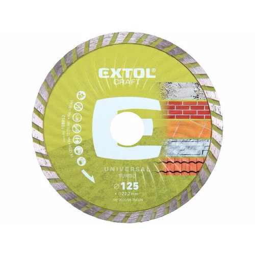 Extol gyémántvágó TURBO; 125×2,4×22,2mm, max.12.200 ford/perc