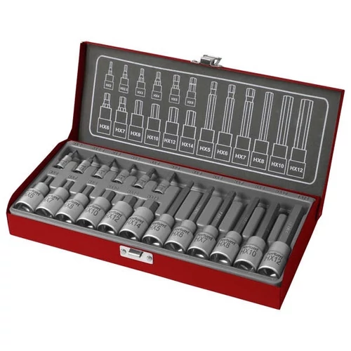FORTUM bitdugófej klt. imbusz, 1/2", 1/4", 18db, 61CrV5; (4700008)
