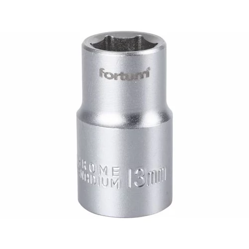 FORTUM dugófej, 1/2", 13mm, 61CrV5, mattkróm,  38mm hosszú FORTUM