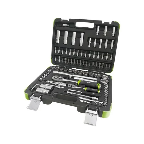 Extol dugókulcs klt., CV., racsnis 45fog ; 1/4"  1/2", 94db, 4-32mm, 32db bit (lapos, kereszt,imbusz,torx), gyertyakulcs16 és 21