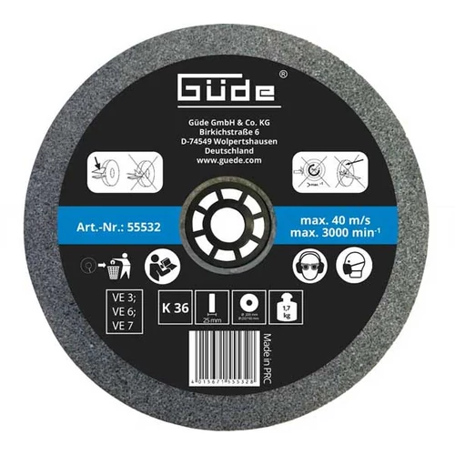 55532 Güde csiszolókorong 55116 GDS 200 köszörűhöz, 200X25X32 K36
