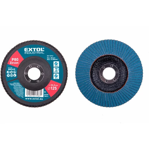 Extol Industrial lamellás csiszoló 125 mm, P80 INOX, ALU munkadarabokhoz
