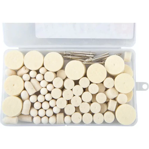 Extol mini polírozó klt. 3,2 mm befogás, 120 db, 3 féle fejforma, gyapjú filc