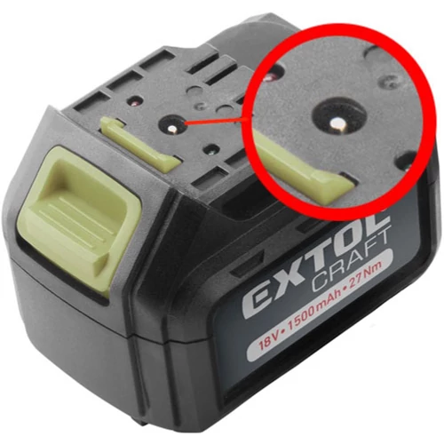 TARTOZEK tartalék akku 18V Li-ion, 402440 akkus fúró csavarozóhoz; 1500mAh, töltési idő: 1 óra