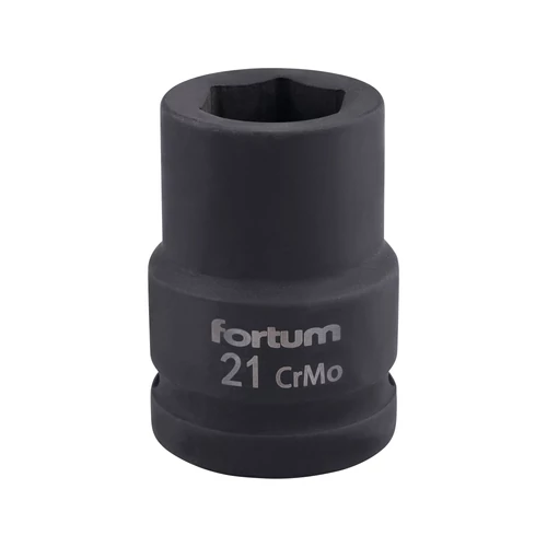 FORTUM gépi (impakt) dugófej 3/4", 21 mm, L 52 mm, feketített