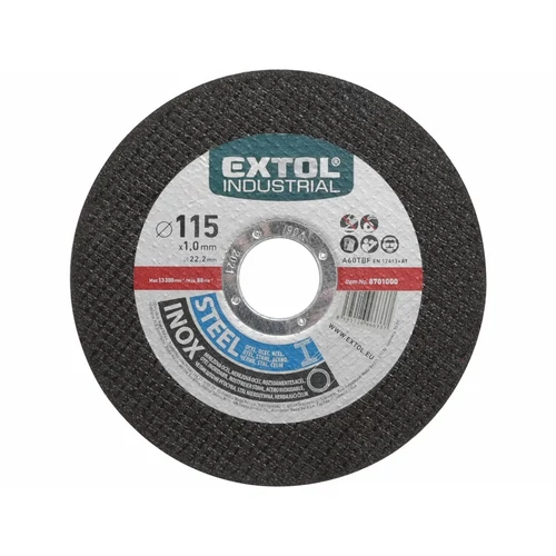 Extol Industrial vágókorong ipari, acélra/rozsdamantes acélra 115x1,0 mm