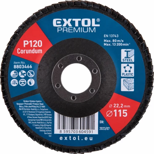 Extol Prémium lamellás csiszoló 115×22 mm; P120