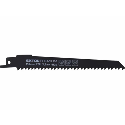 Extol Prémium szablyafűrészlap klt., 3db, Bosch befogás, 150 mm, 6T, HCS, fához, tiszta vágás