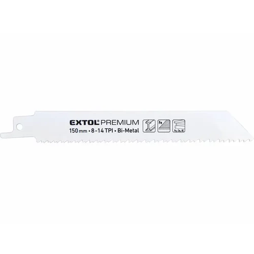 Extol Prémium szablyafűrészlap klt., 3db, Bosch befogás, 150 mm, 8-14T, Bimetal, fém anyagokhoz, durva vágás