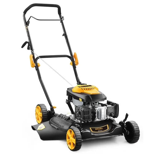 Riwall RPM 5135 SD - nem önjáró benzinmotoros fűnyíró 2 az 1-ben, mulcsozó és oldalkidobó funkcióval, 51 cm