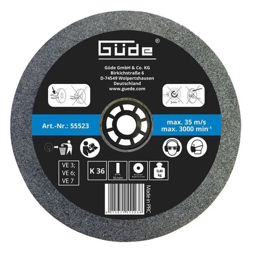 55523 Güde csiszolókorong 55110 és 55114 köszörűhöz, K36