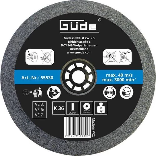 55530 Güde csiszolókorong 55115 GDS 175 köszörűhöz, 175X25X32 K36