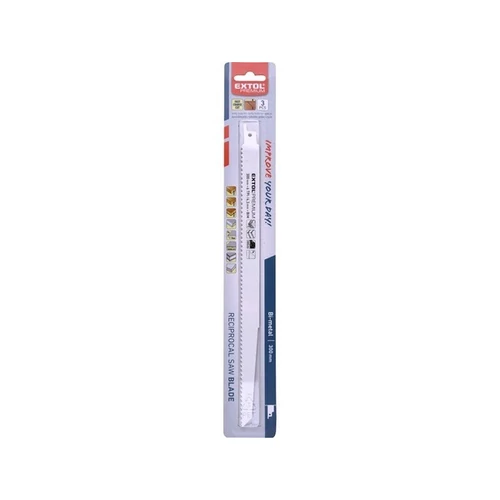 Extol Prémium szablyafűrészlap klt., 3db, Bosch befogás, 300mm, 6T, Bimetal, fa, műanyag, fém anyagokhoz, gyors- és durva vágás