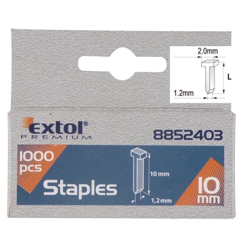 Extol Prémium szeg fejjel profi tűzőgéphez 1000db ; 12 mm (2,0×1,2mm)