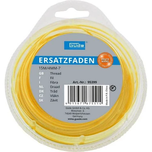 95399 Damil 4 mm x 15 m sárga csillag, 7 élű