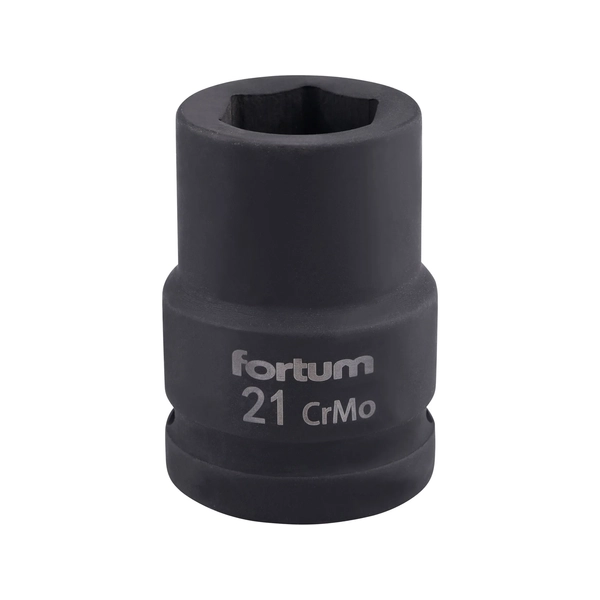 FORTUM gépi (impakt) dugófej 3/4", 21 mm, L 52 mm, feketített