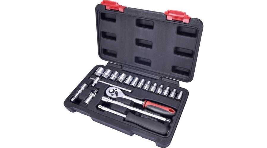 Extol Prémium dugókulcs klt. CV., 45fog; 1/4", 19 db, dugófejek: 4-14 mm