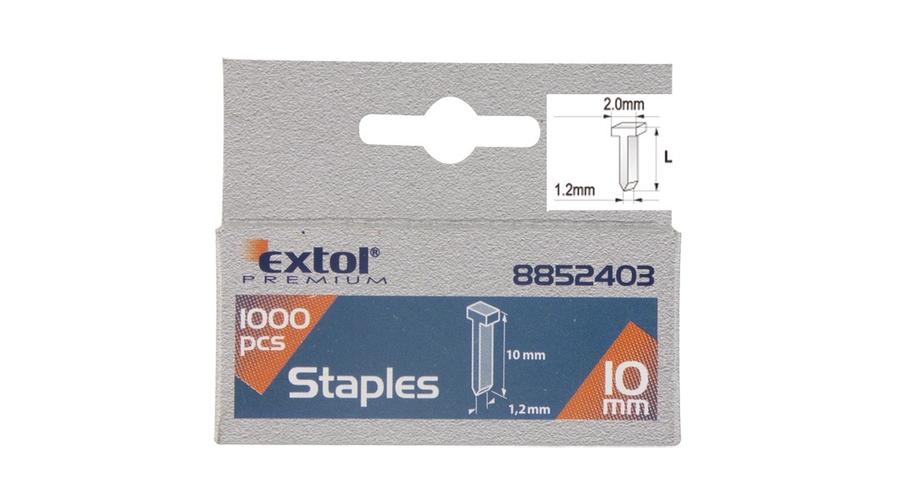Extol Prémium szeg fejjel profi tűzőgéphez 1000db ; 10-12-14 mm (2,0×1,2mm)