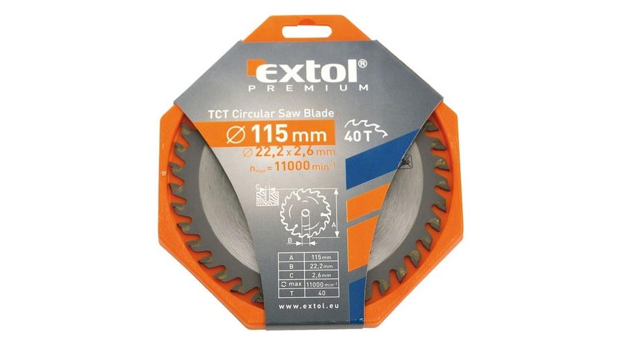 Extol Prémium körfűrészlap, keményfémlapkás, 115×22,2 mm; T24 (8803202)