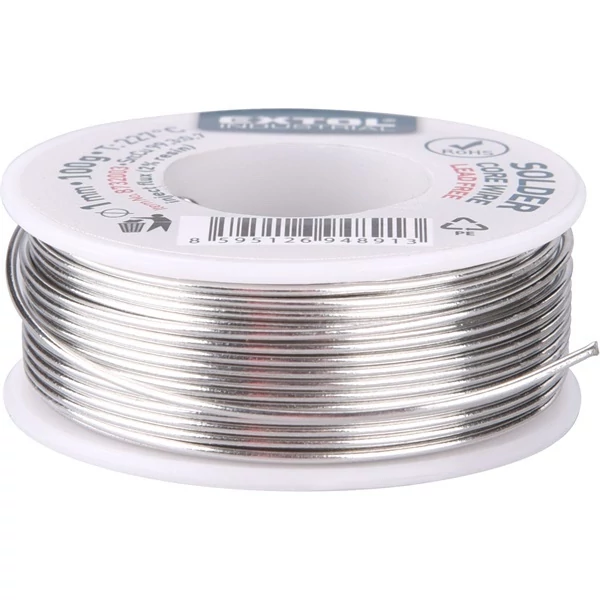 Extol Industrial forrasztó ón, gyantás, műszerész forrasztáshoz; 100 g, átmérő 1mm (8732003)