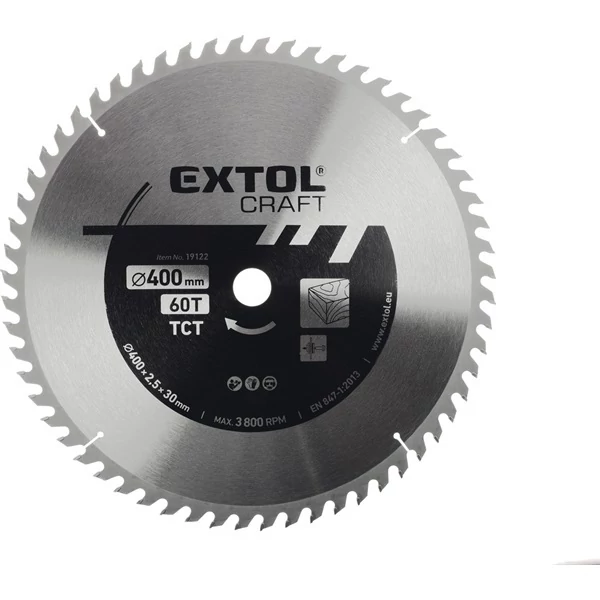 Extol Craft körfűrészlap, keményfémlapkás, 250x30xT60