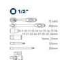 Kép 2/3 - FORTUM dugókulcs klt. 1/2&quot;, 27db, 61CrV5 mattkróm; (4700014)