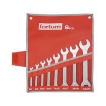 FORTUM villás kulcs klt. 8db 6-24mm, 61CrV5, mattkróm; 6×7, 8×9, 10×11, 12×13, 14×15, 16×17, 18×19, 22×24mm, vászon tok FORTUM