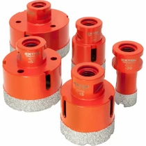 Extol Prémium körkivágó csempére klt. 5 db, gyémánt vágóél; 20-68mm × M14, sarokcsiszolóra