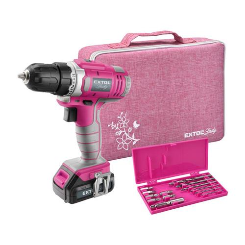Extol Lady_ akkus fúró csavarozó, 12V, Li-ion, Extol Lady, 1db 1300 mAh akku