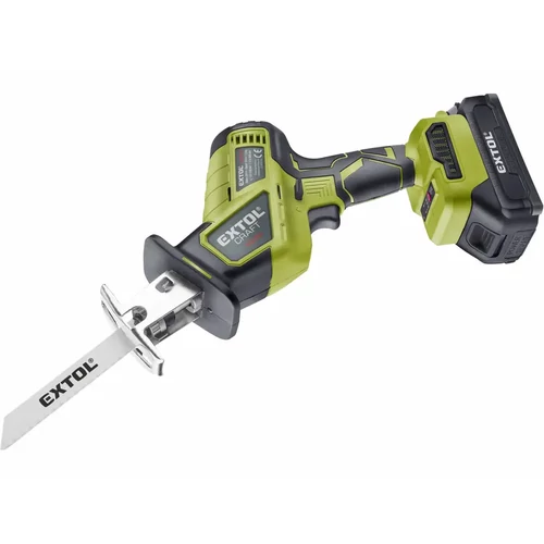 Extol akkus szablyafűrész, Power Share, kefementes motor, kofferban; 1db 2000 mAh Li-ion akku + 1 db töltő