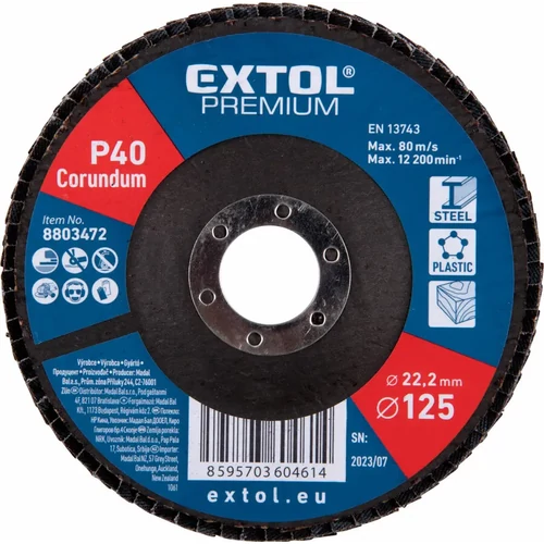 Extol Prémium lamellás csiszoló 125 mm; P40