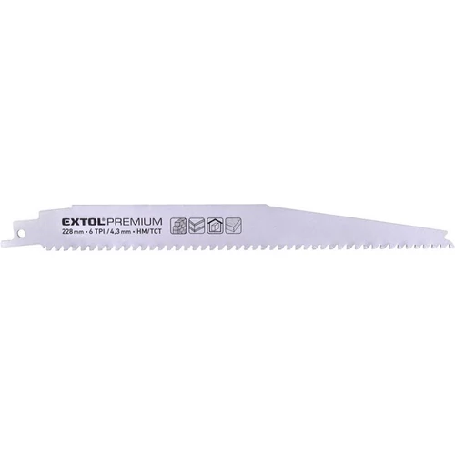 Extol Prémium keményfémlapkás szablyafűrészlap 1db, Bosch befogás, HM/TCT fogak, 228 mm (8806301)