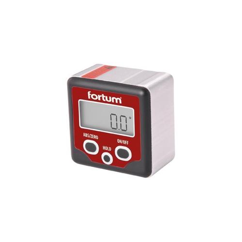 Fortum digitális szögmérő, mérési tartomány: ±180° (0°-360°), pontosság: ±0,1°, felbontás: 0,1°